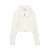 IFOMT Astrid Faux Fur Crop Knitted Jacket