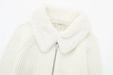 IFOMT Astrid Faux Fur Crop Knitted Jacket