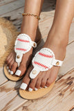 IFOMT New Fashion Spring Outfit Baseball Flip-Flop Flat Sandals