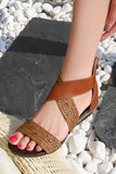 IFOMT New Fashion Spring Outfit Bohemia Weave Cross Slides Vintage Sandals