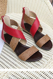 IFOMT New Fashion Spring Outfit Bohemia Weave Cross Slides Vintage Sandals