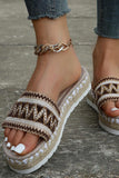 IFOMT New Fashion Spring Outfit Bohemian Linen Rope Platform Sandals