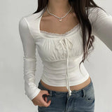 IFOMT Coquette Bow Ruched Bust Top