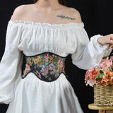 IFOMT Cottagecore Ribbon Lace Up Waist Corset