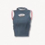IFOMT Cowgirl Denim Halter Corset Top