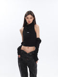 IFOMT Cowl Collar Cut-Out Crop Top