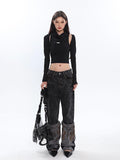 IFOMT Cowl Collar Cut-Out Crop Top