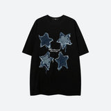 IFOMT Denim Star Patchwork Tee