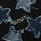 IFOMT Denim Star Patchwork Tee