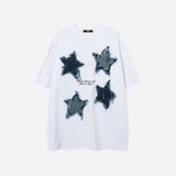 IFOMT Denim Star Patchwork Tee