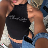 IFOMT Diamond Letter Halter Top