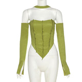 IFOMT Flare Sleeved Halter Top