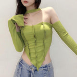 IFOMT Flare Sleeved Halter Top
