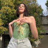 IFOMT Flora Vintage Lace Up Bustier