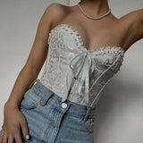 IFOMT Flora Vintage Lace Up Bustier