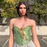 IFOMT Flora Vintage Lace Up Bustier