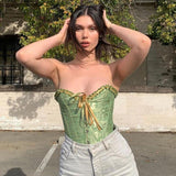 IFOMT Flora Vintage Lace Up Bustier