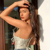 IFOMT Flora Vintage Lace Up Bustier