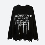 IFOMT Grunge AK-Bullet Tasseled Sweater