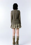 IFOMT Grunge Asymmetric Long Sleeve Lace Top