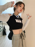 IFOMT Grunge Cut-Out Crop Top