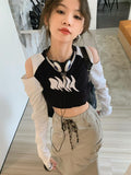 IFOMT Grunge Cut-Out Crop Top