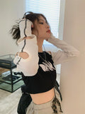 IFOMT Grunge Cut-Out Crop Top