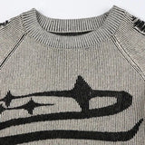 IFOMT Grunge Long Sleeve Distressed Top