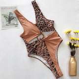 IFOMT 2023 New Sexy Leopard Swimwear Tummy Cut Out One Piece Swimsuit Female Tassel Bather Hollow Out Bathing Suit Swim Wear Lady 3880