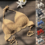 IFOMT Micro Bikini 2020 Women Handmade Crochet Knit Swimwear Halter Patchwork Bathing Suit Swimsuit Biquini Thong Bikini traje de bano