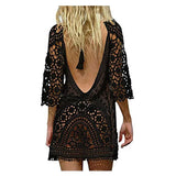 IFOMT Sexy Women’s Bathing Suit Cover Up Crochet Lace Bikini Bathing Suit Swimsuit Smock Knitting Swimwear Mesh Beach Dress Tunic Robe