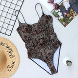 IFOMT 2023 New Sexy Leopard Swimwear Tummy Cut Out One Piece Swimsuit Female Tassel Bather Hollow Out Bathing Suit Swim Wear Lady 3880