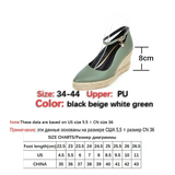 IFOMT  Classic Wedges Shoes For Women Spring Casual Ankle Straps High Heels Pumps Shoes White Green Wedge Wedding Office Shoes Female