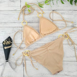 IFOMT 2022 New Sexy Bikinis Sequins Golden Color Women Bandage Bikini Set Push-up Padded Bra Swimsuit Suit Swimwear 2570