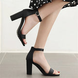 IFOMT  Ankle Straps Women's Sandals Summer Shoes Elegant Peep Toe Block High Heels Sandals Girls Party Shoes Large Size 45 Flip Flops