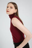 IFOMT Turtle Neck Sleeveless Knitted Sweater