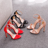IFOMT   Sexy Black  Women Dress Sandals Fashion 11CM Spike High Heel Lady Party Shoes Plus Big Size 10 45 47