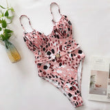 IFOMT 2023 New Sexy Leopard Swimwear Tummy Cut Out One Piece Swimsuit Female Tassel Bather Hollow Out Bathing Suit Swim Wear Lady 3880