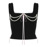 IFOMT Hira Pearl Embellished Corset Top