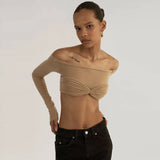 IFOMT Karalyn Mesh Crop Long Sleeve Top
