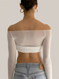 IFOMT Karalyn Mesh Crop Long Sleeve Top