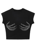 IFOMT Kiana Embellished Crop T-Shirt