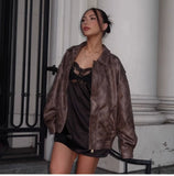 IFOMT Kiya Vintage Leather Jacket