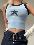 IFOMT Y2K Tank Top Knitted Star Cropped Tank Top