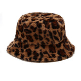 IFOMT Leopard Fluffy Bucket Hat