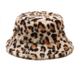 IFOMT Leopard Fluffy Bucket Hat