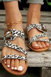 IFOMT New Fashion Spring Outfit Leopard Print Bucket Slide Sandals