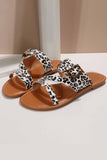 IFOMT New Fashion Spring Outfit Leopard Print Bucket Slide Sandals