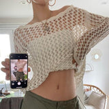 IFOMT Long Sleeve Fishnet Top