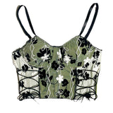 IFOMT y2k outfits Sexy Ins Sweet and Spicy Style Embroidered Mesh Outer Wear Fresh Camisole Steel Ring Strap Underwear